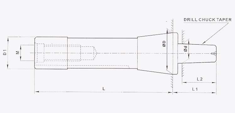 Drill Chuck Arbour R8 Taper - Line Diagram
