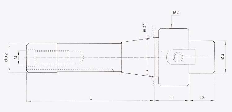Stub Milling Arbour R8 Taper - Line Diagram